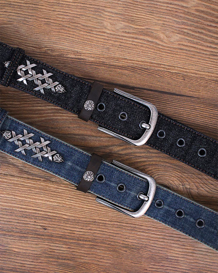 Punk Rock Studded Versatile Leather Belt - Image 8