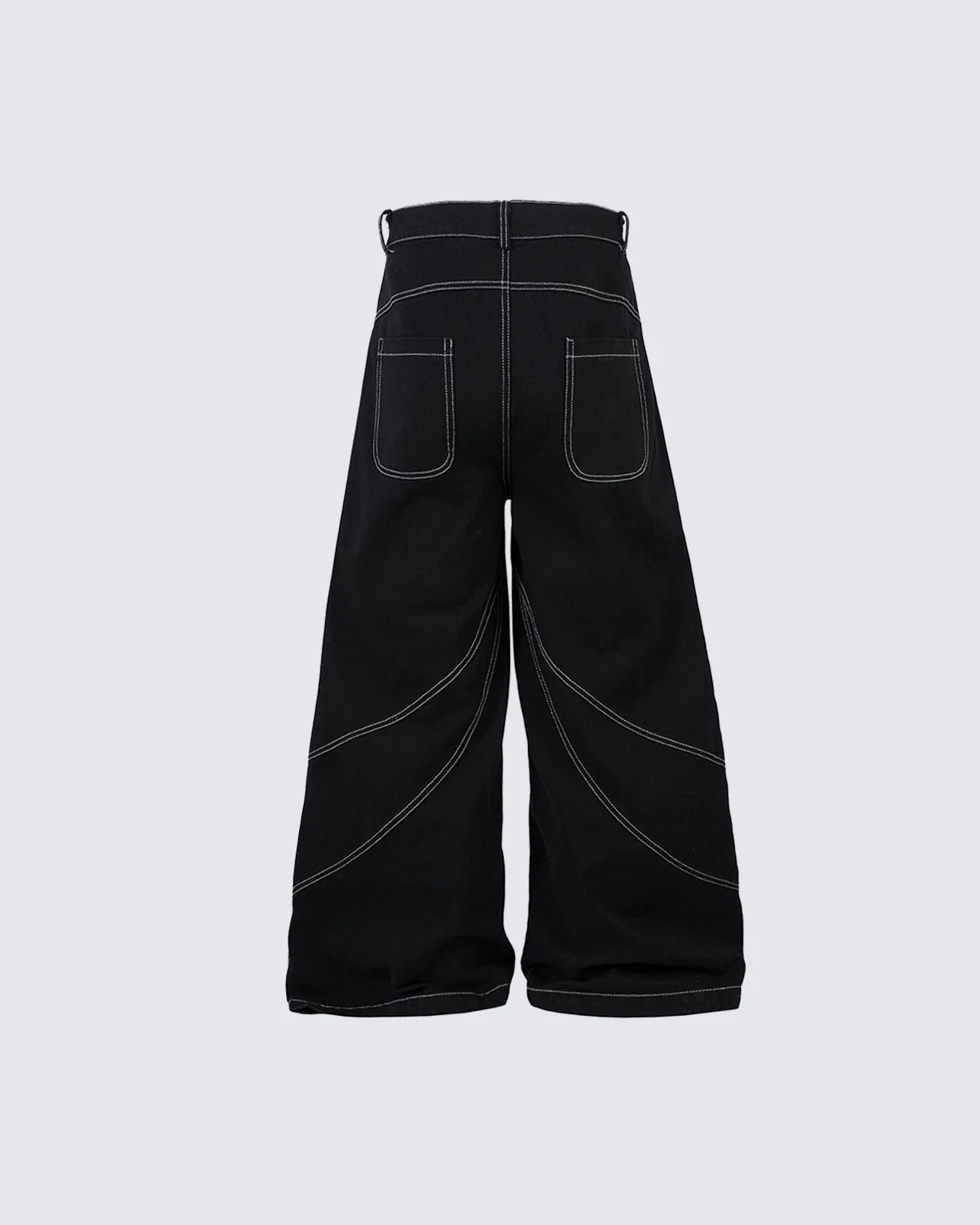 Rebellious Threads—Bold Black Denim Pants - Image 6