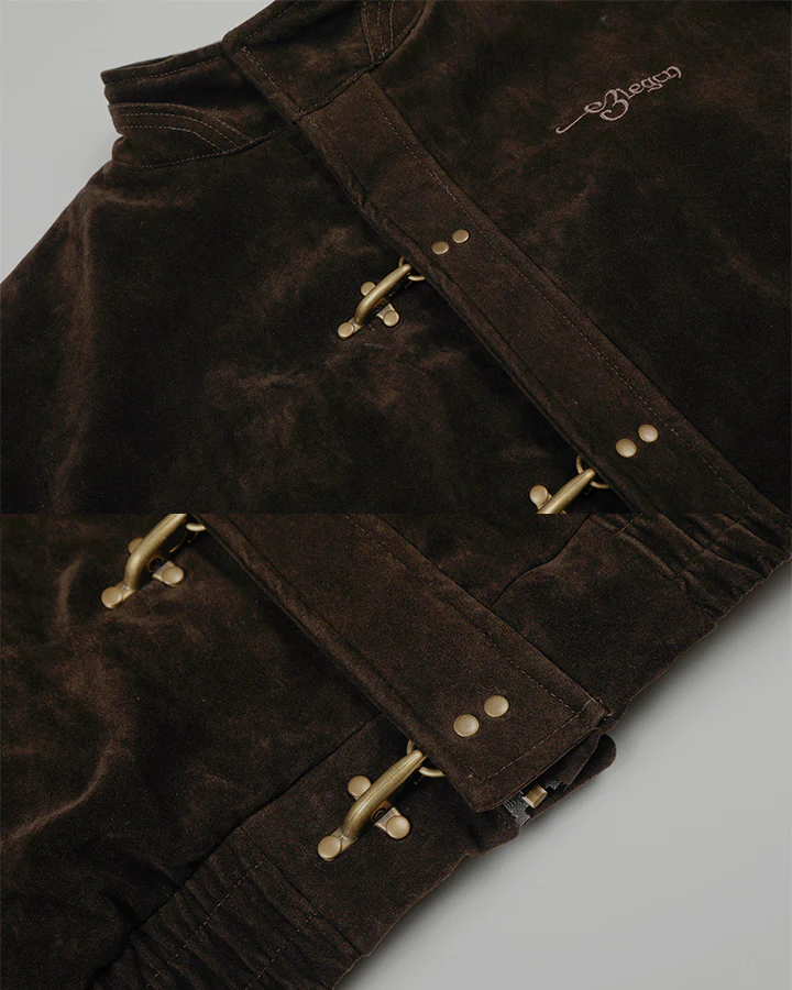 Retro Aviation Buckle Stand Collar Jacket - Image 14