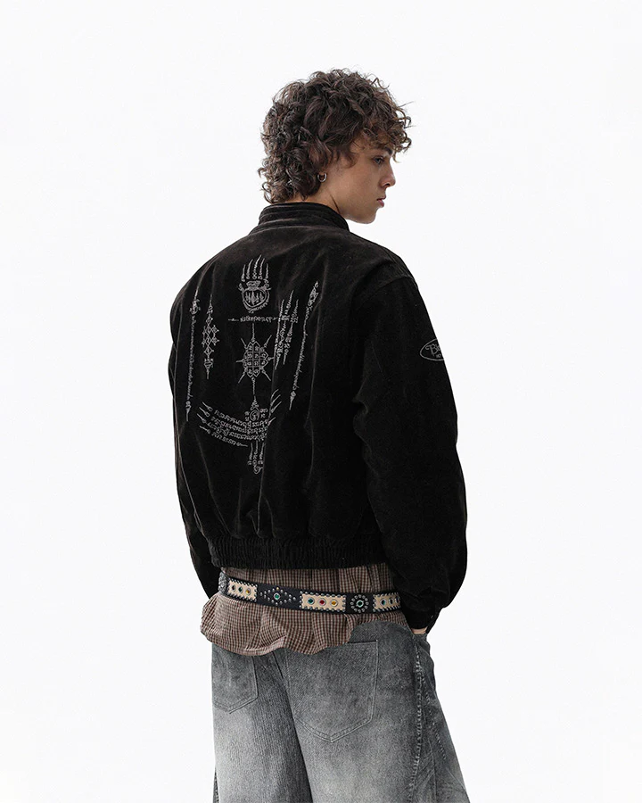 Retro Aviation Buckle Stand Collar Jacket - Image 9