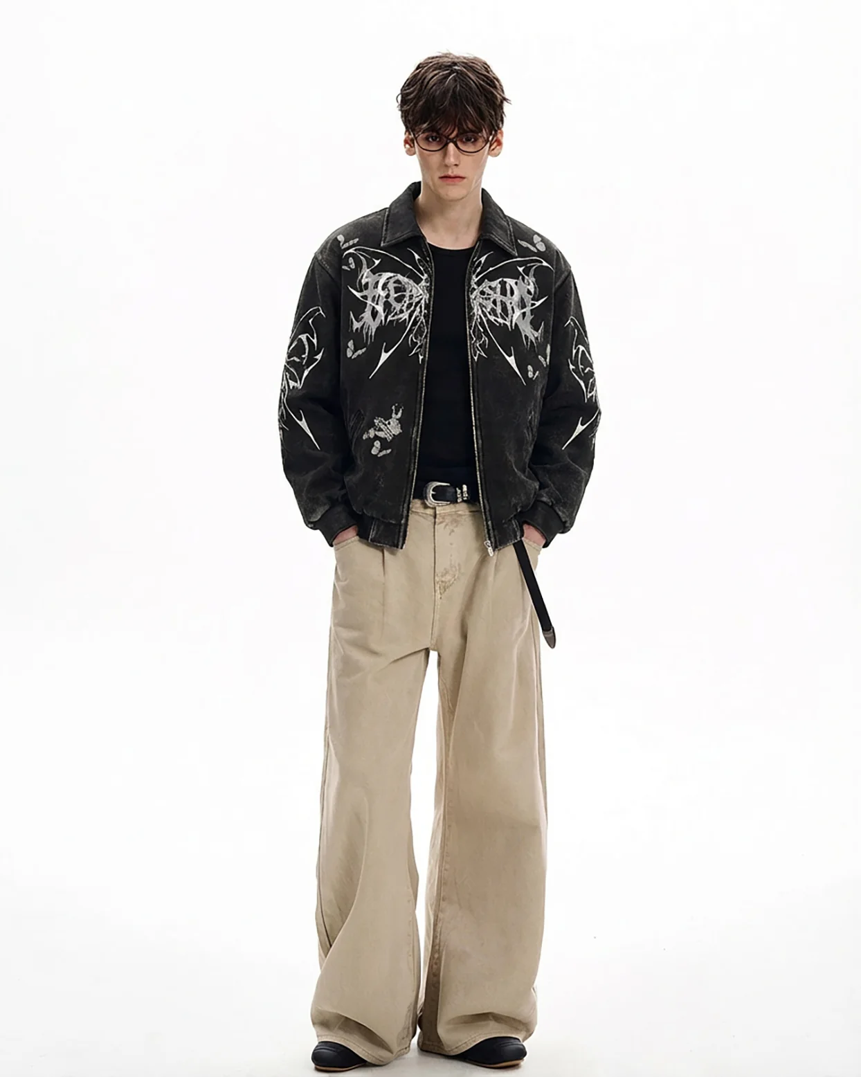 Retro Butterfly Graphic Zip-Up Jacket - Image 2
