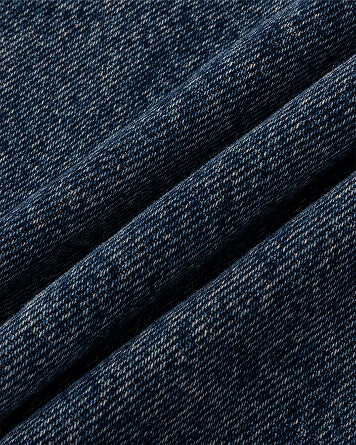 Retro Curved Blade Wide-Leg Denim Pants - Image 11