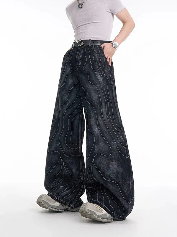 Retro Denim Jacket and Wide-Leg Jeans Set - Image 10