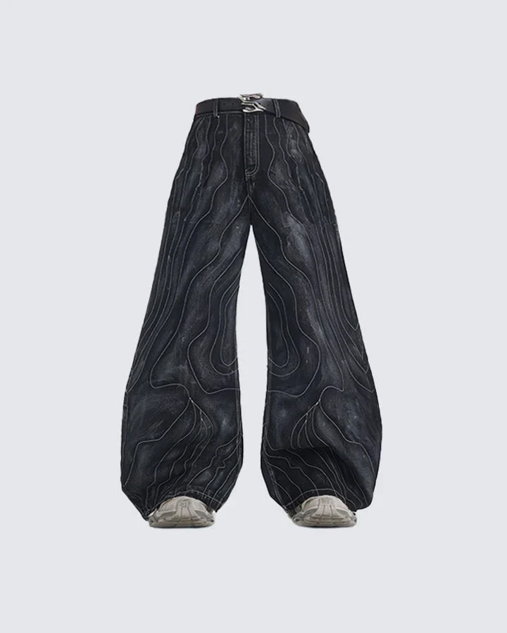 Retro Denim Jacket and Wide-Leg Jeans Set - Image 6
