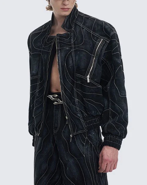 Retro Denim Jacket and Wide-Leg Jeans Set - Image 7
