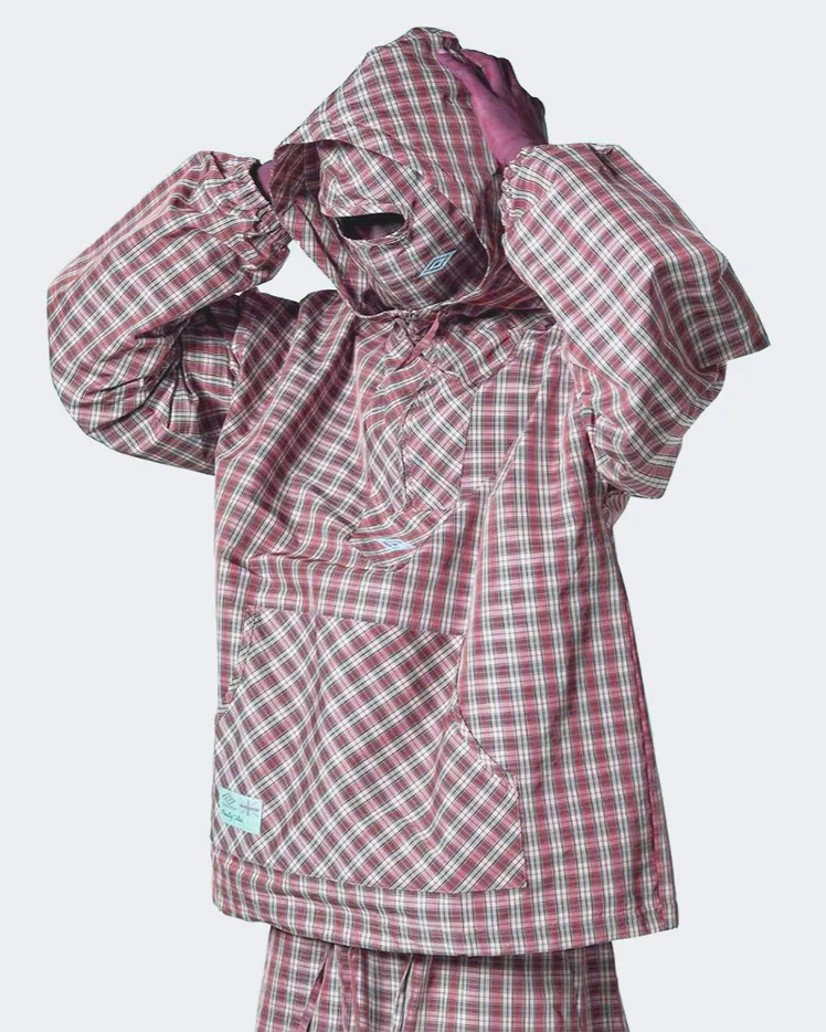 Retro Double-Hood Plaid Pullover Hoodie - Image 2