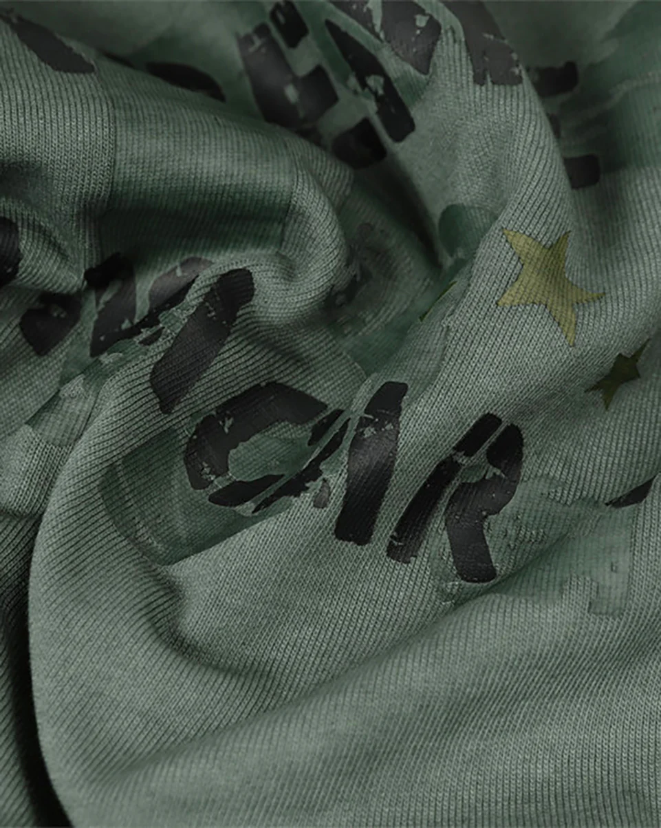 Retro Letter Distressed Hooded Sweatshirt - Image 14