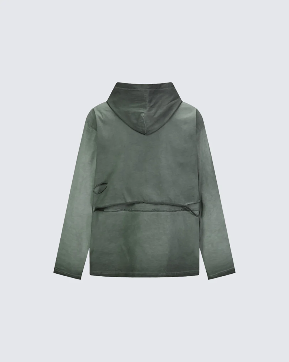 Retro Letter Distressed Hooded Sweatshirt - Image 3