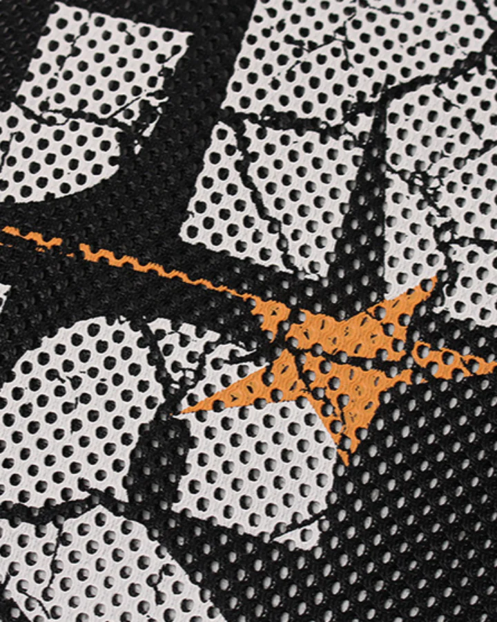 Retro Mesh Graphic Letter Sport Tee - Image 5