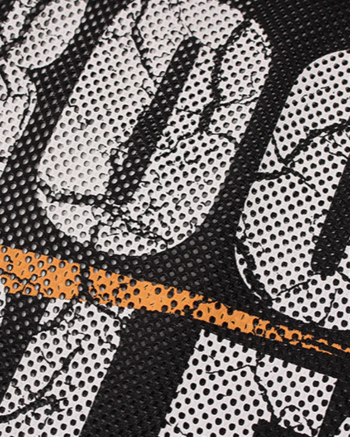 Retro Mesh Graphic Letter Sport Tee - Image 7
