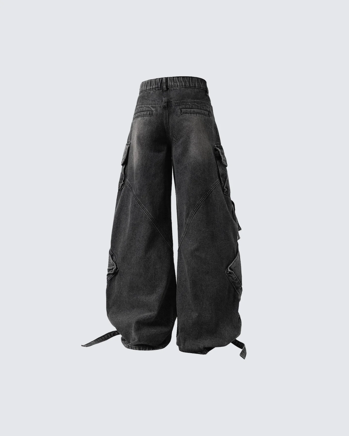 Retro Multi-Pocket Cargo Denim Pants - Image 4