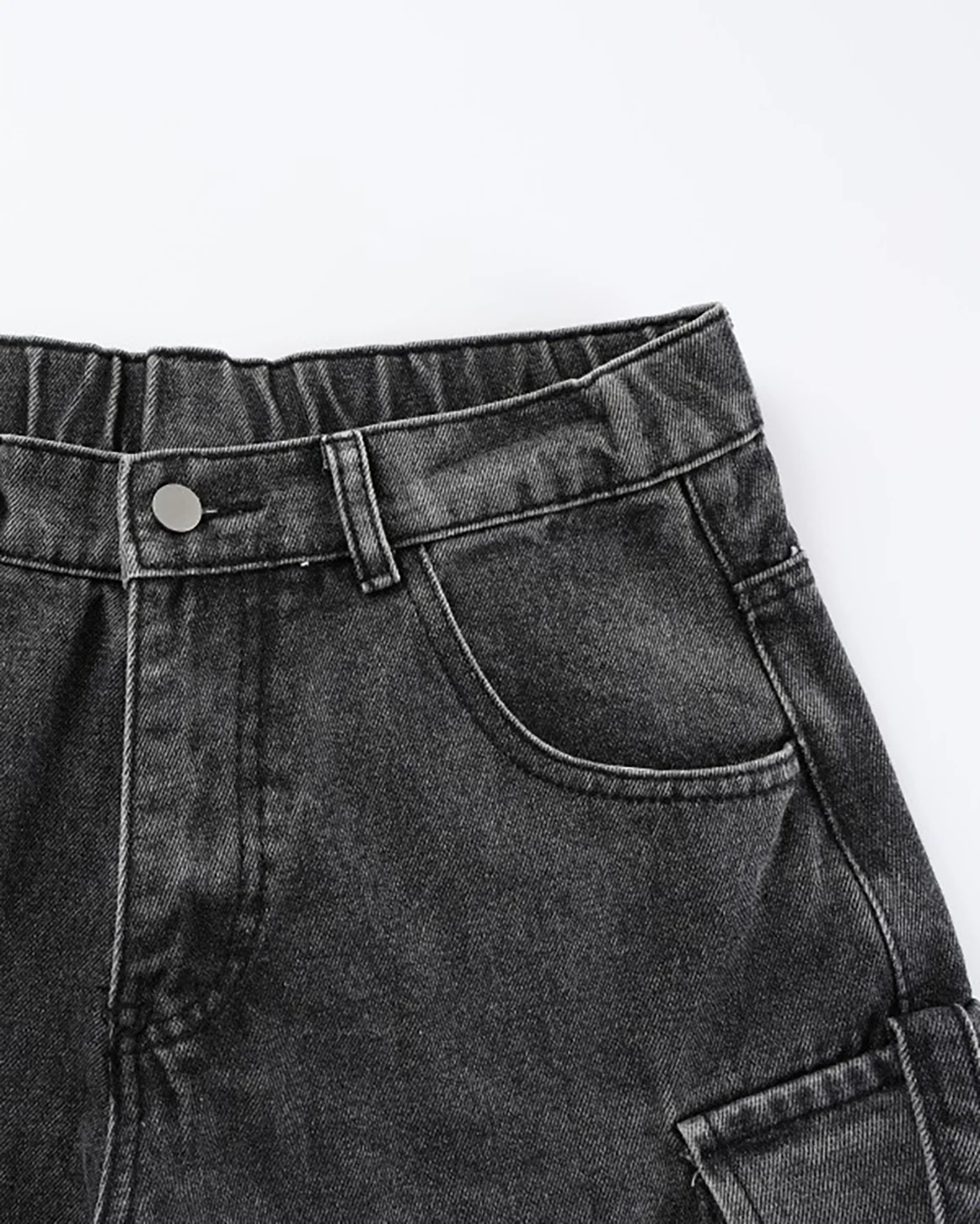 Retro Multi-Pocket Cargo Denim Pants - Image 5