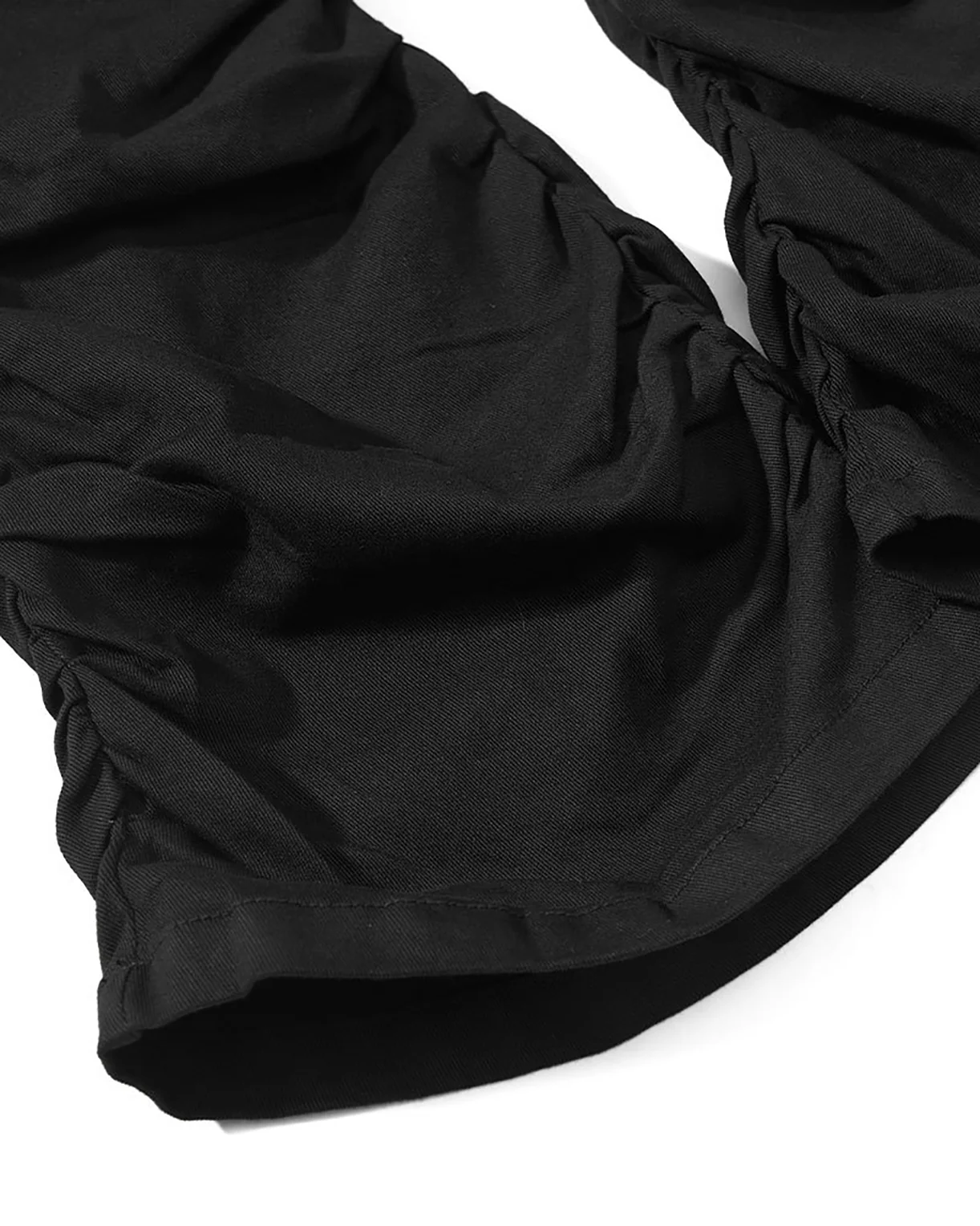 Retro Panel Stacked Cotton Pants - Image 10