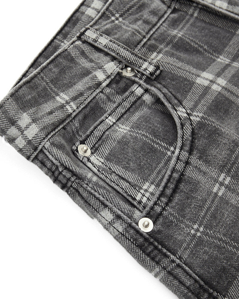 Retro Plaid Wide-Leg Casual Pants - Image 5
