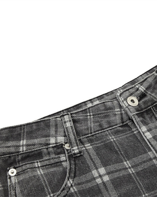 Retro Plaid Wide-Leg Casual Pants - Image 6