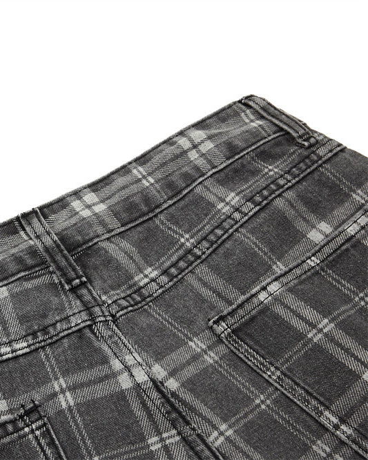 Retro Plaid Wide-Leg Casual Pants - Image 8