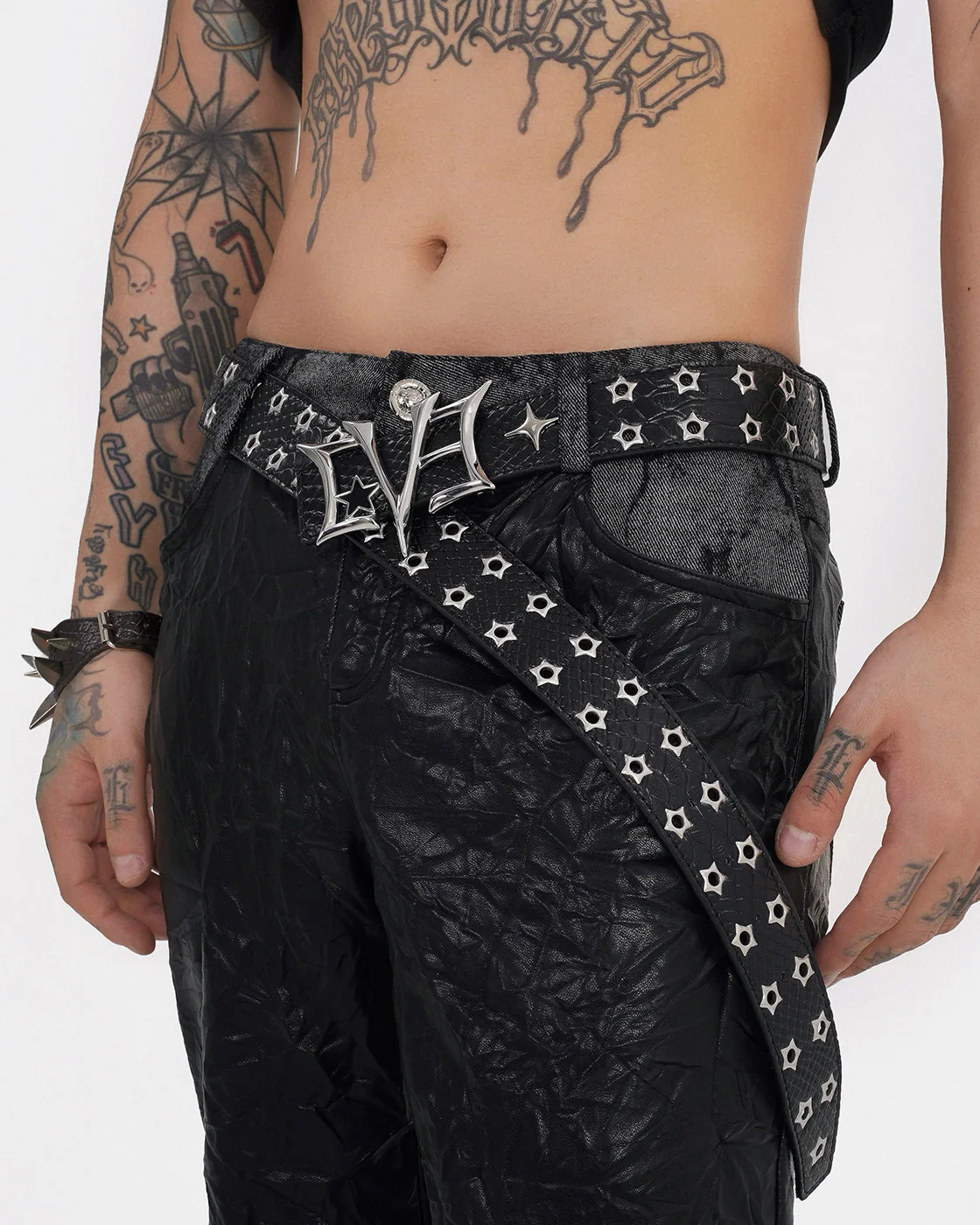 Retro Star Stud PU Leather Belt - Image 2