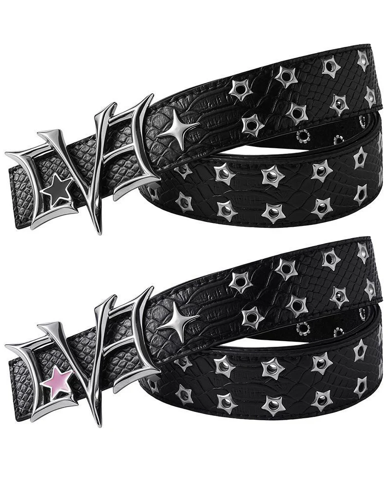 Retro Star Stud PU Leather Belt - Image 4