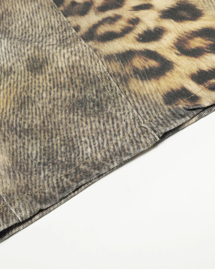 Retro Street Washed Leopard Balloon Jeans - Image 10