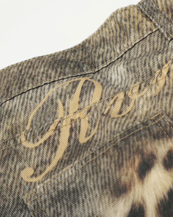 Retro Street Washed Leopard Balloon Jeans - Image 6