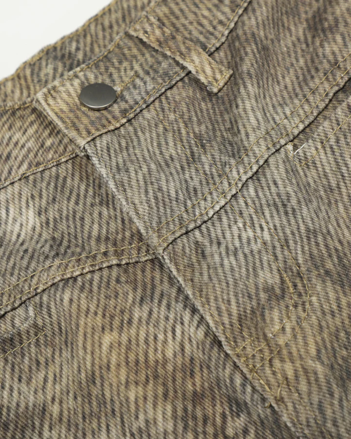 Retro Street Washed Leopard Balloon Jeans - Image 8