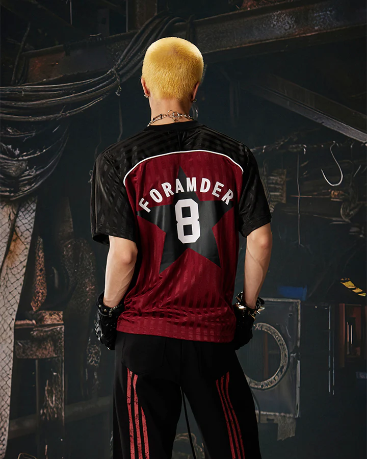 Retro Striped Star Number Jersey T-Shirt - Image 10