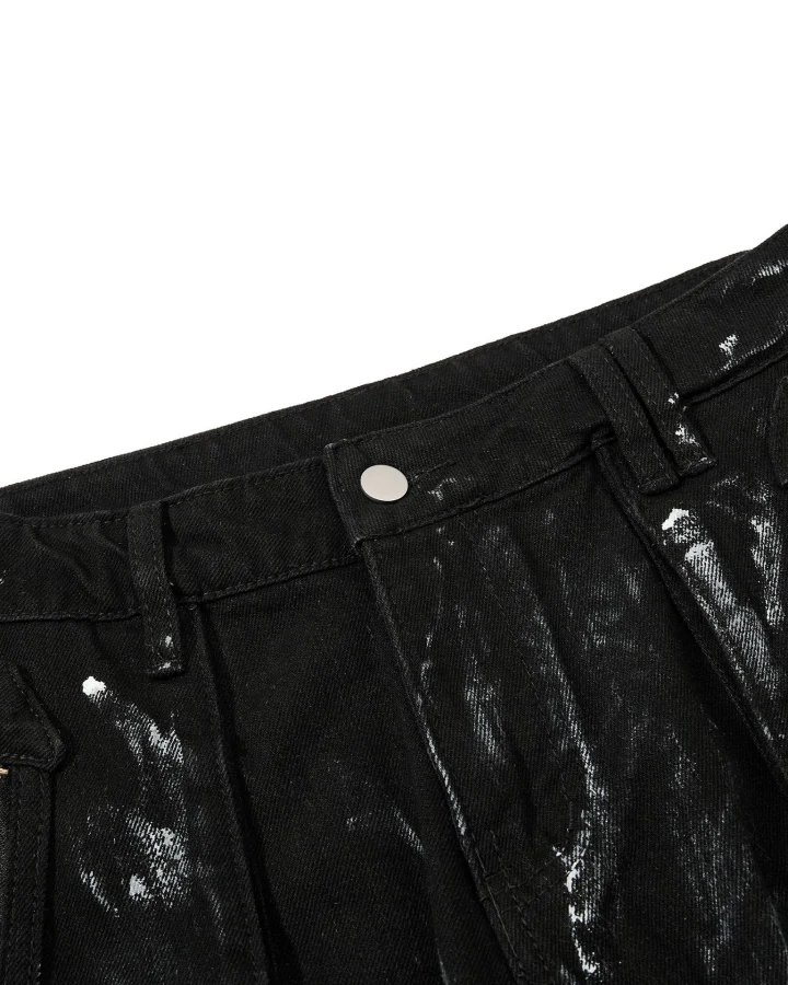 Retro Two-Tone Patchwork Split-Pocket Pants - Image 4