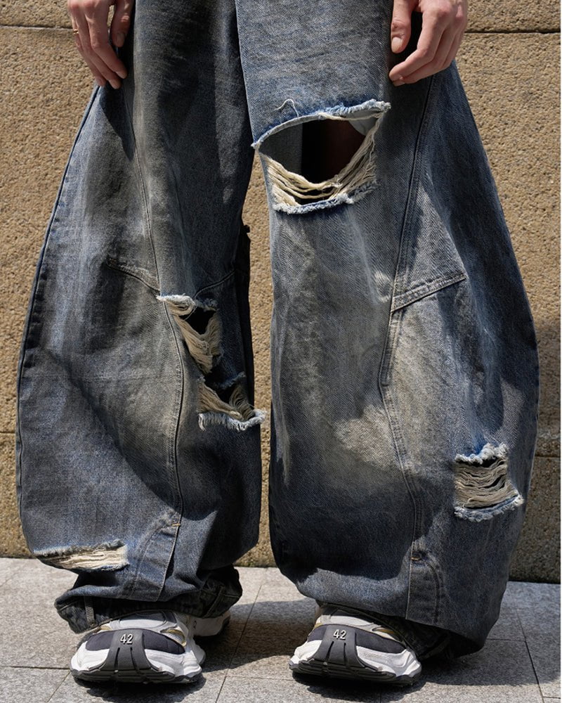 Reversed Waist Distressed Blade Jeans - Image 3