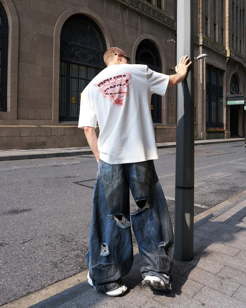 Reversed Waist Distressed Blade Jeans - Image 4