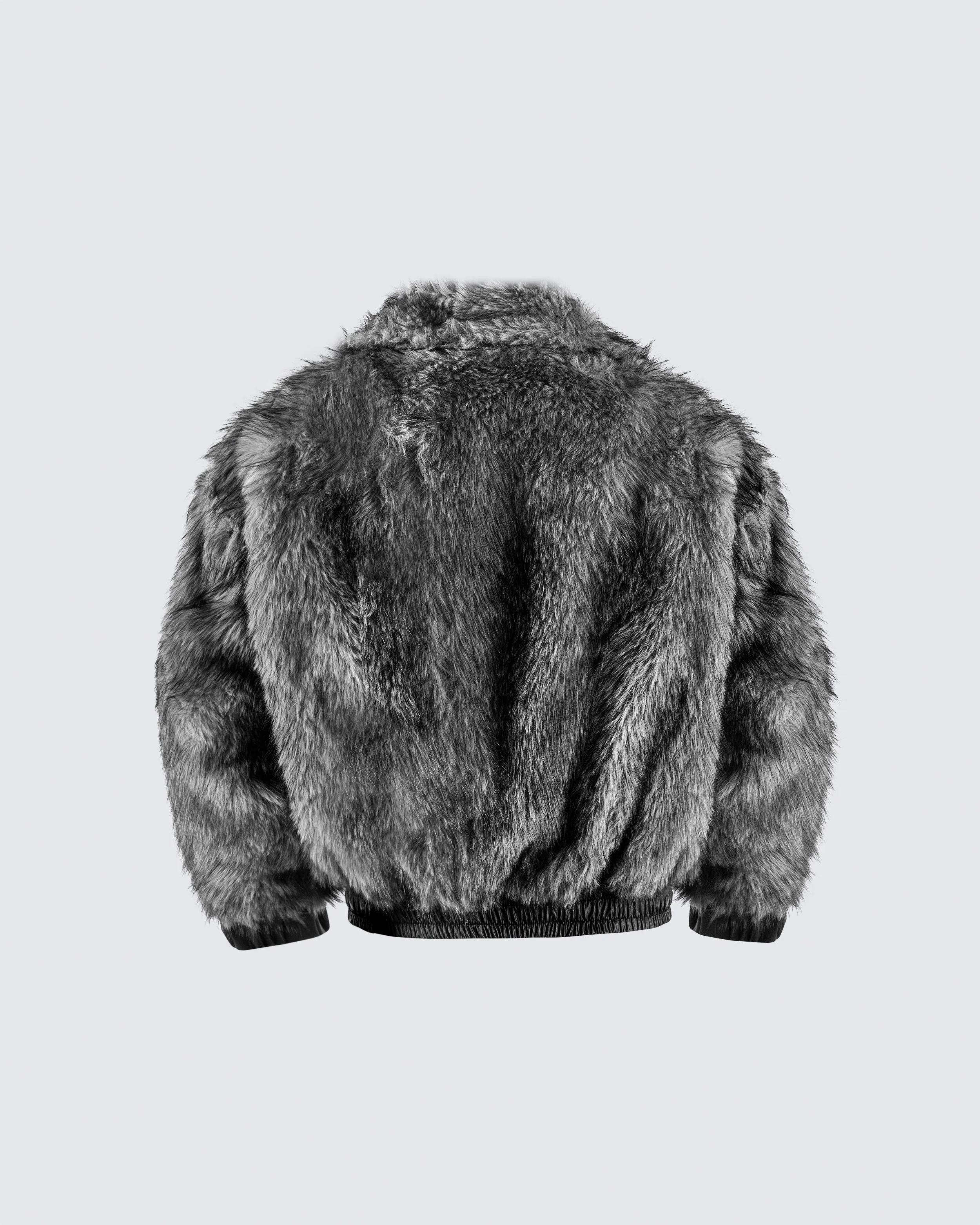 Reversible Faux Fur & Faux Leather Jacket - Image 3