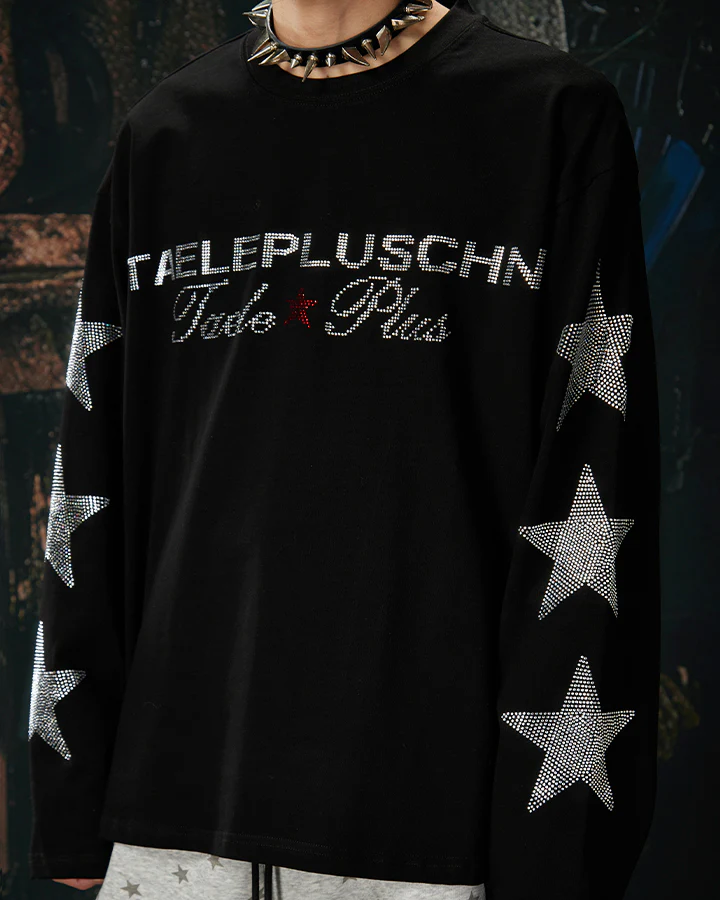 Rhinestone Star Graphic Long Sleeve Shirt - Image 10