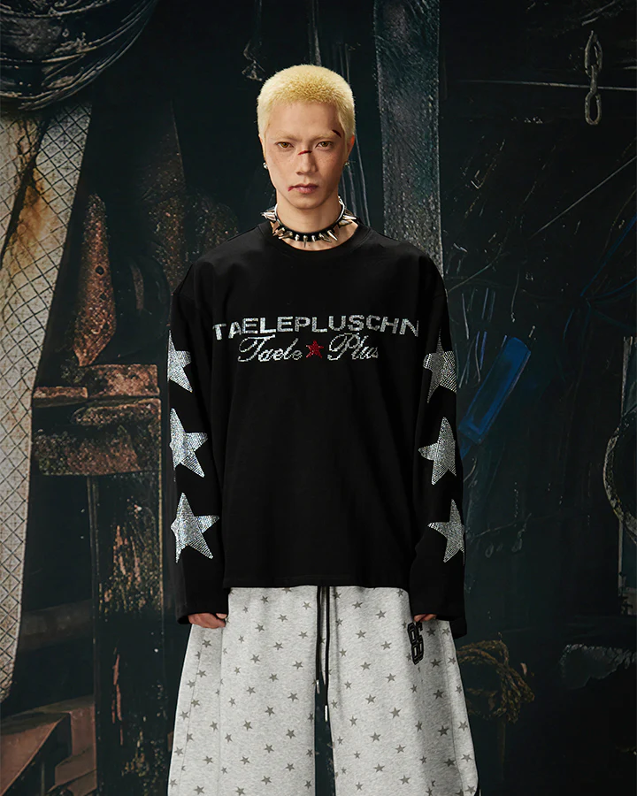 Rhinestone Star Graphic Long Sleeve Shirt - Image 3