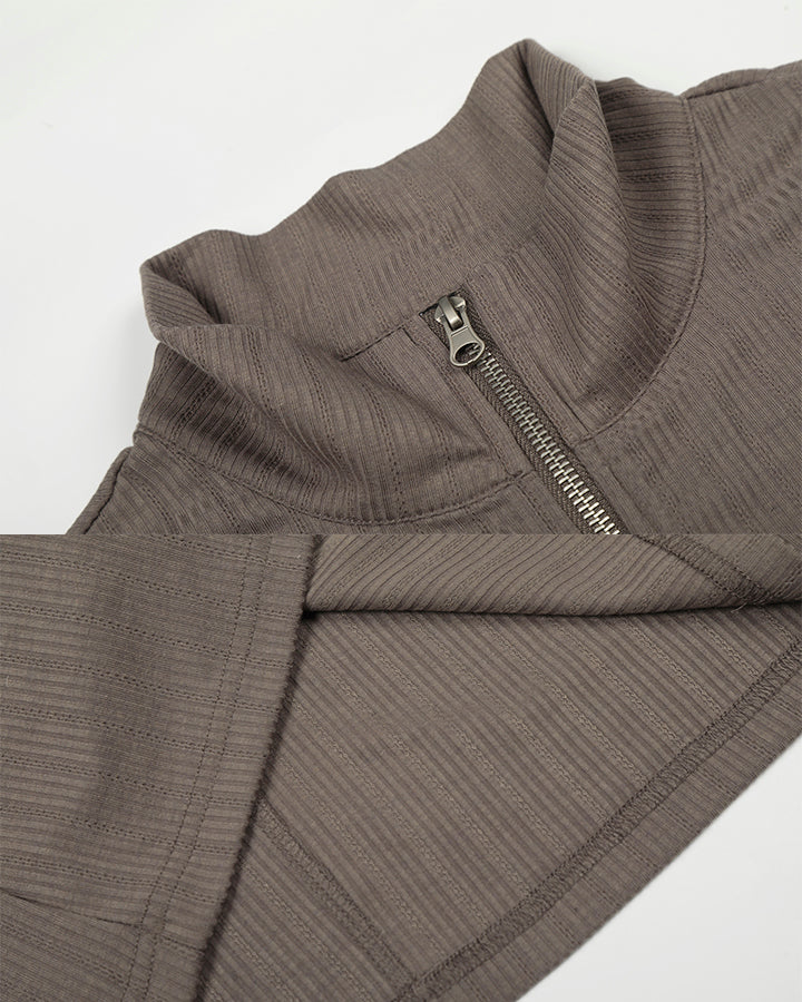 Ribbed Graphic Zip-Up Long Sleeve - Image 10