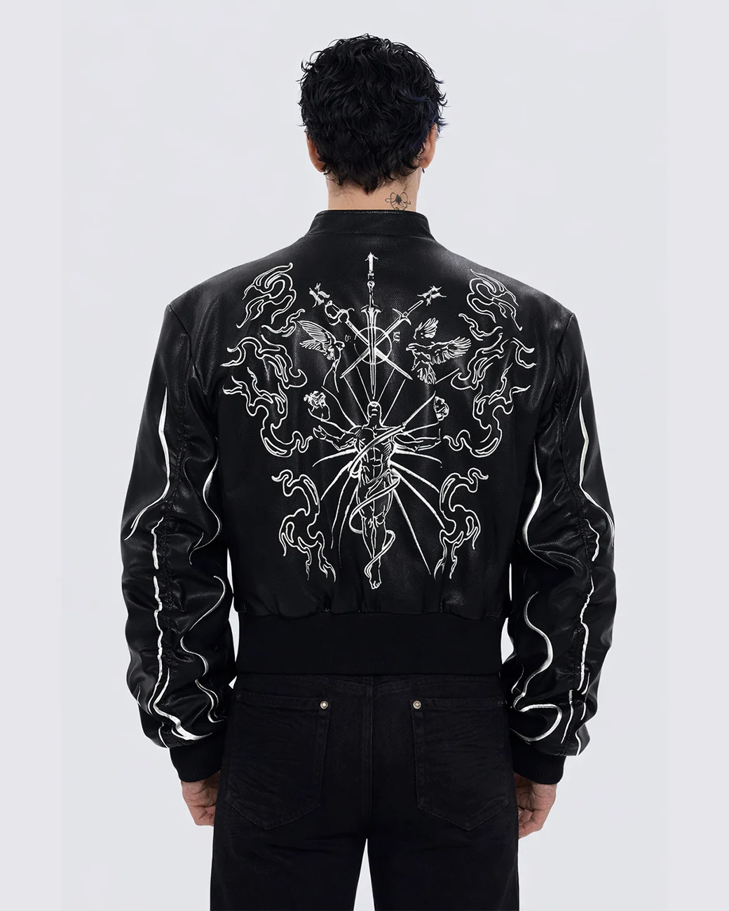 "Ascension Path" Embroidered Moto Jacket - Image 2