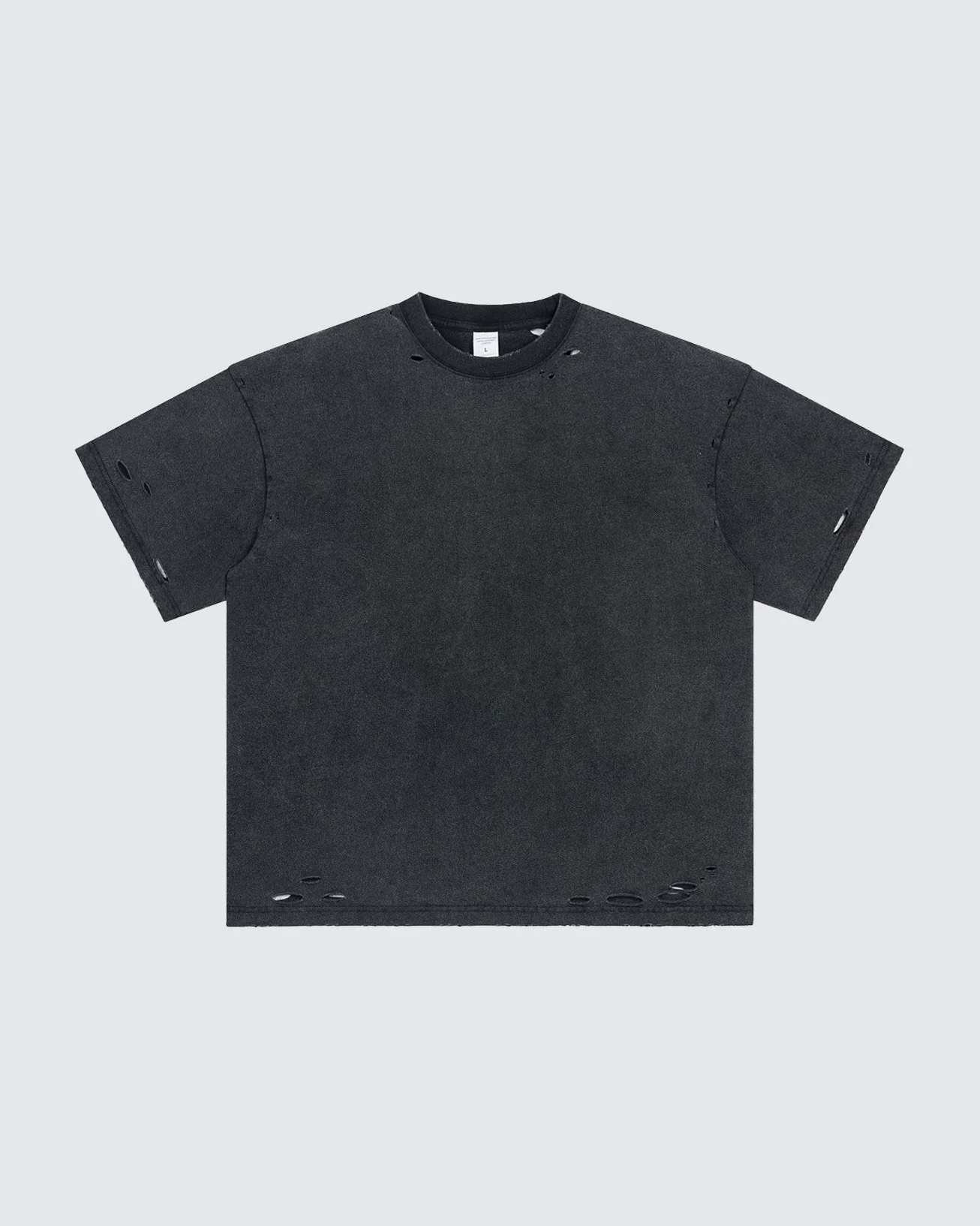 Street Fashion Distressed Short Boxy Tee - Image 4