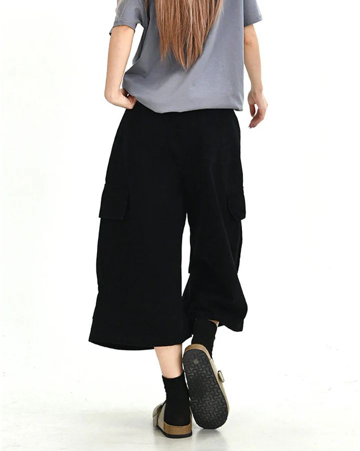 Script Embroidered Utility Cargo Bermuda Shorts - Image 4