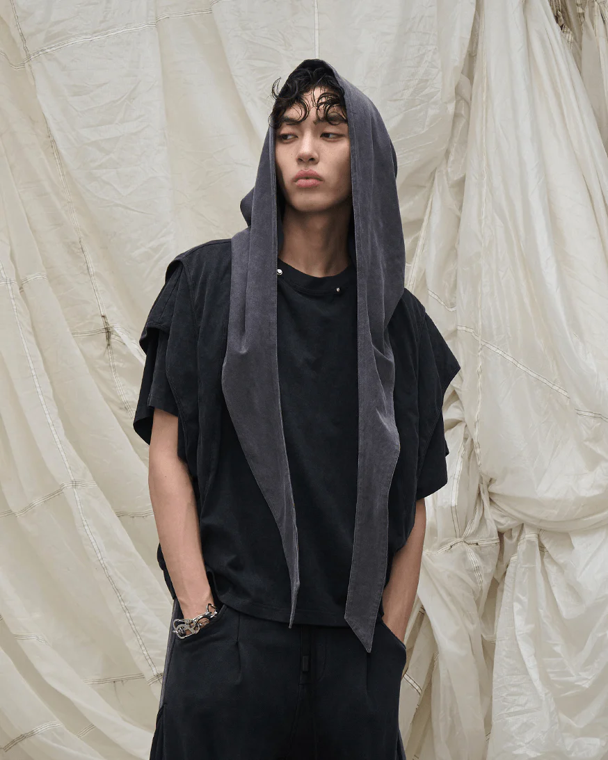 Segmented Wide Cropped Hoodie - Image 4