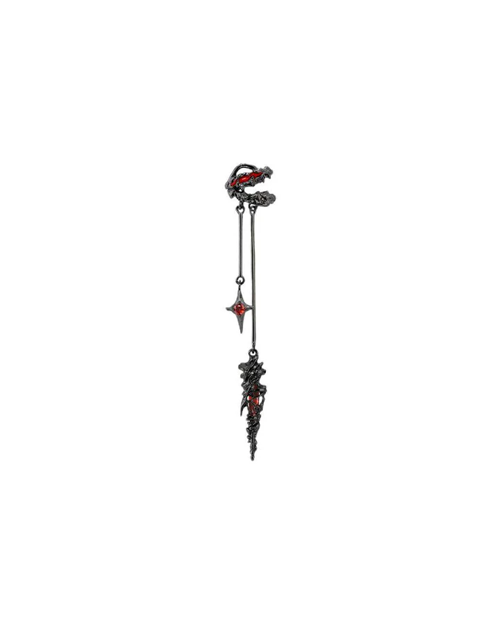 Shadow Flame Dragon Spike Drop Ear Cuff - Image 4