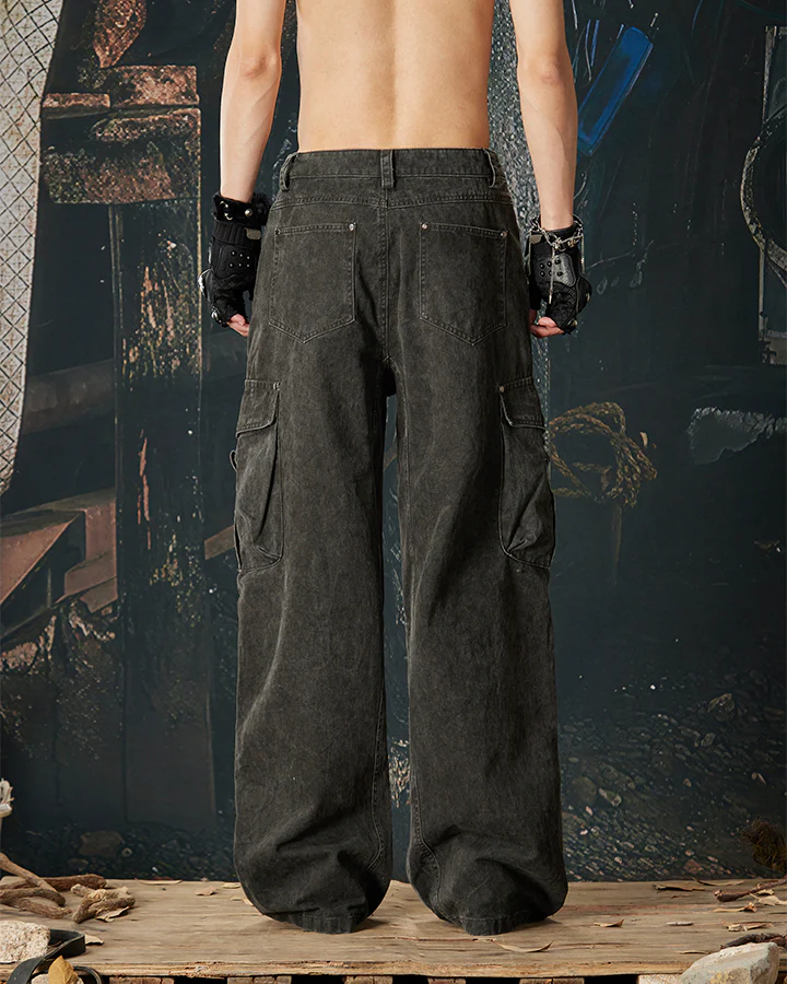 Side Drawstring Pleated Design Long Pants - Image 10