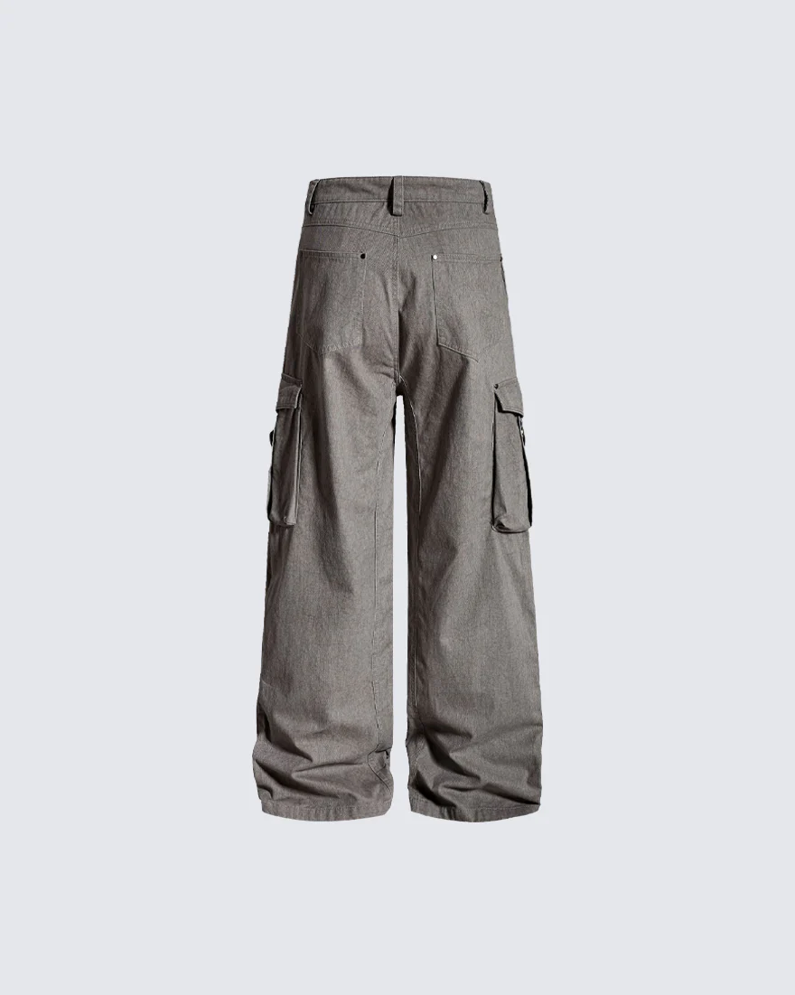Side Drawstring Pleated Design Long Pants - Image 7