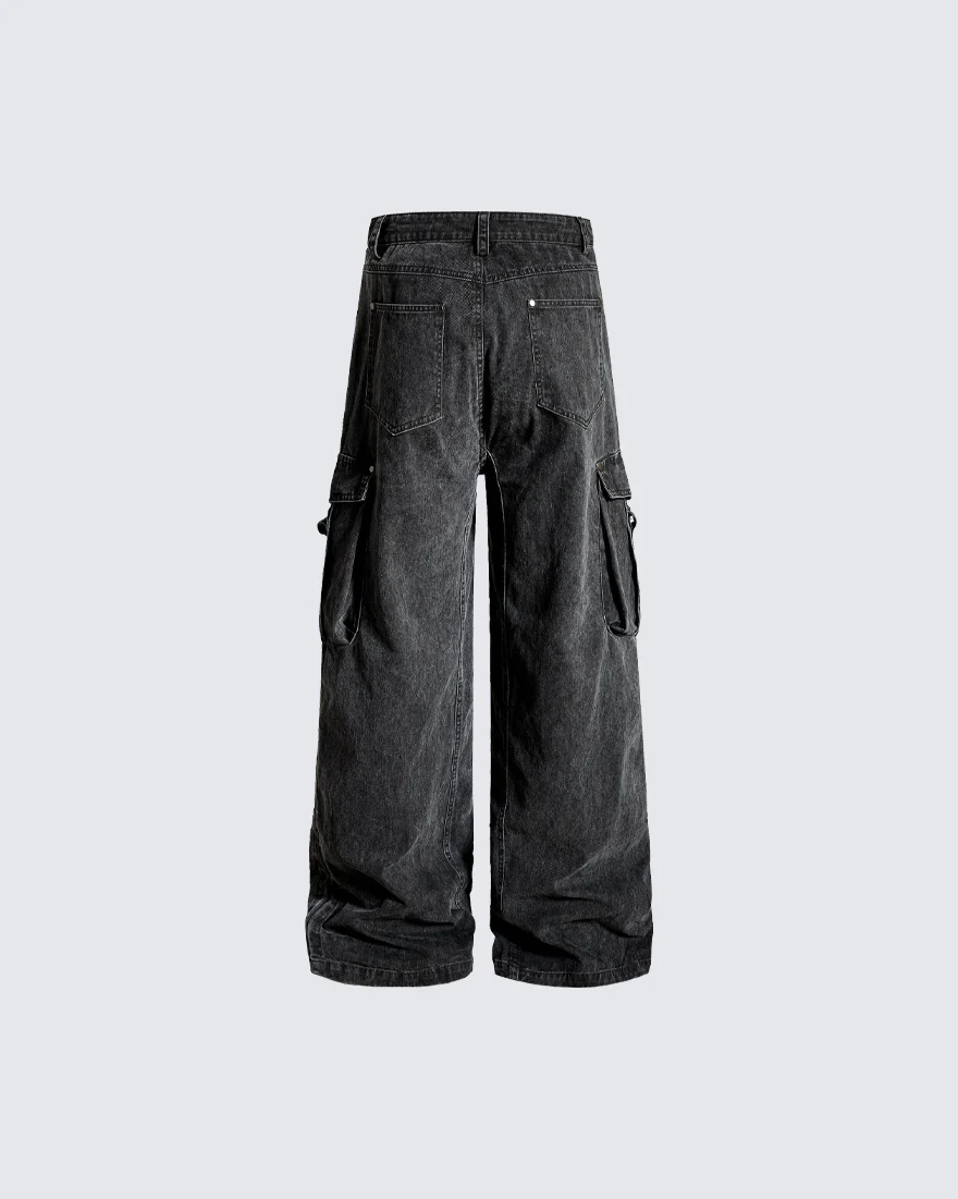 Side Drawstring Pleated Design Long Pants - Image 9