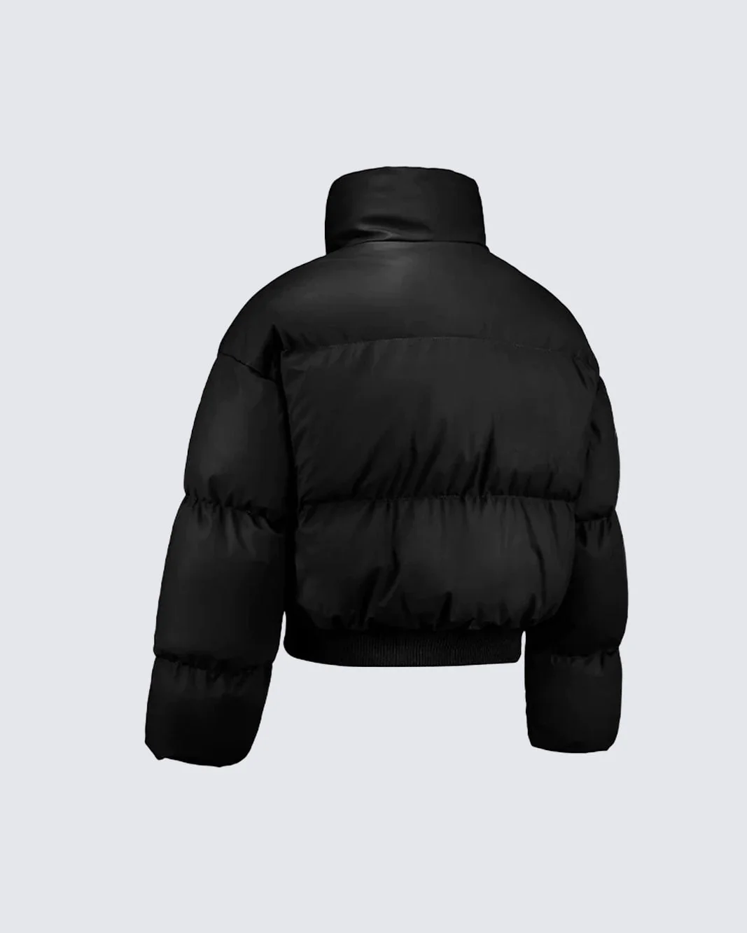Simple High Neck Short Cotton Jacket - Image 4
