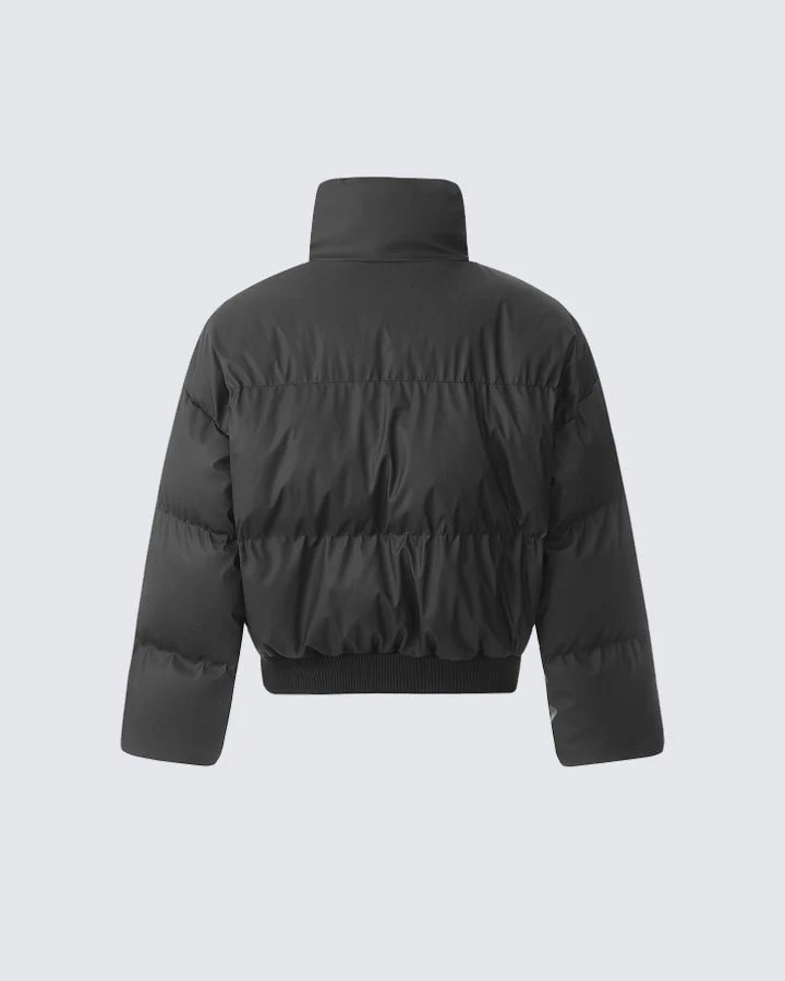 Simple High Neck Short Cotton Jacket - Image 6