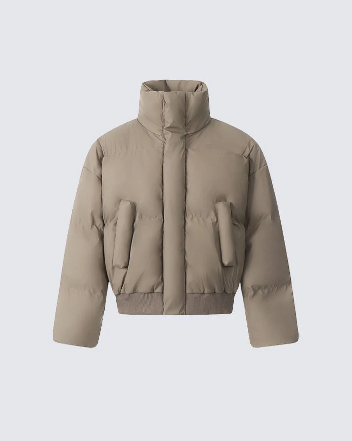 Simple High Neck Short Cotton Jacket - Image 7