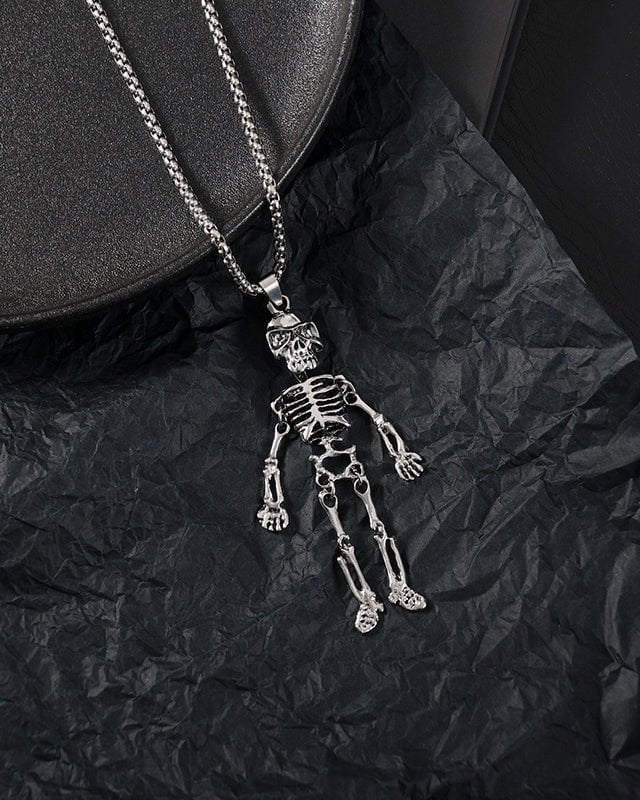 Skull Skeleton Metal Necklace - Image 3