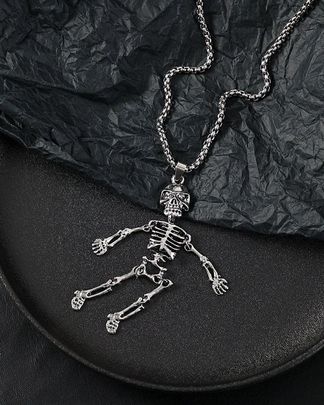 Skull Skeleton Metal Necklace - Image 4