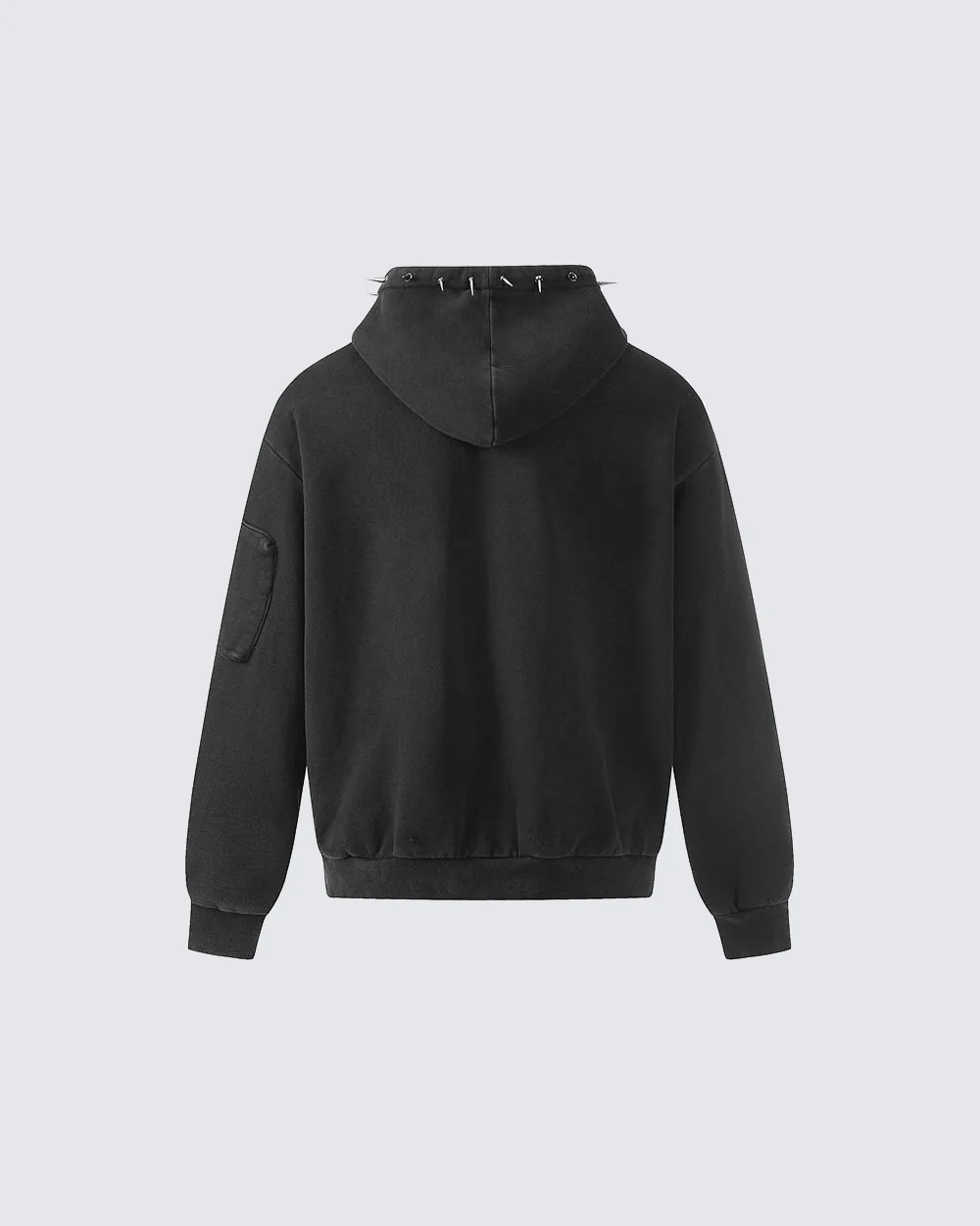 Spike Decor Zip-Up Hooded Sweatshirt - Image 3