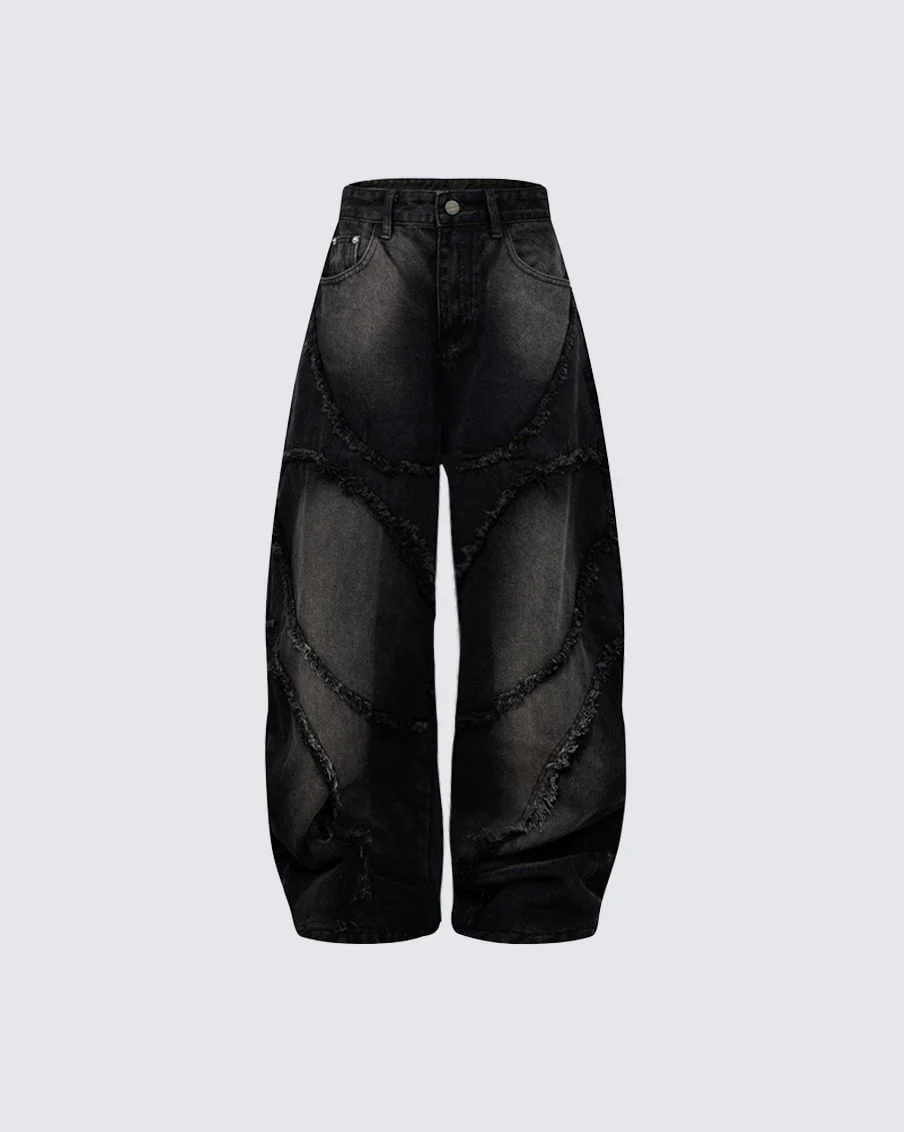 Spiral-Stitched Wide-Leg Jeans - Image 2
