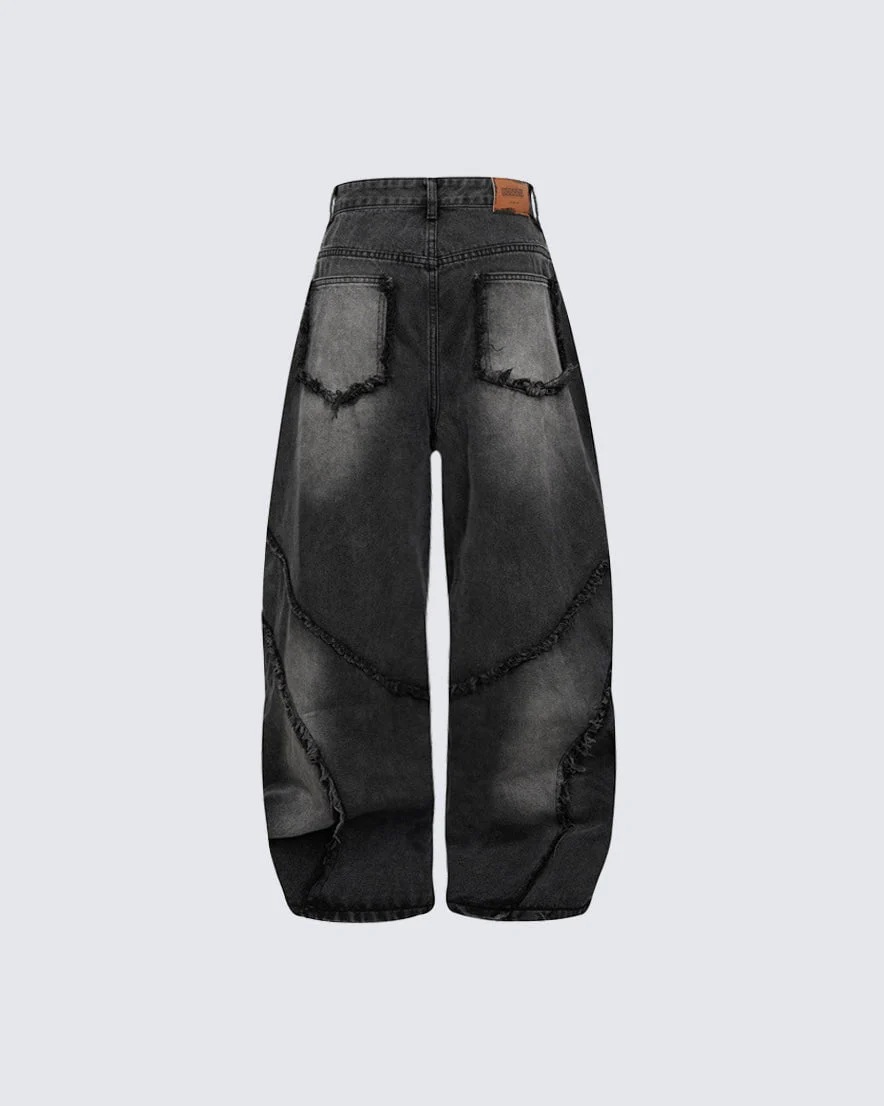 Spiral-Stitched Wide-Leg Jeans - Image 3