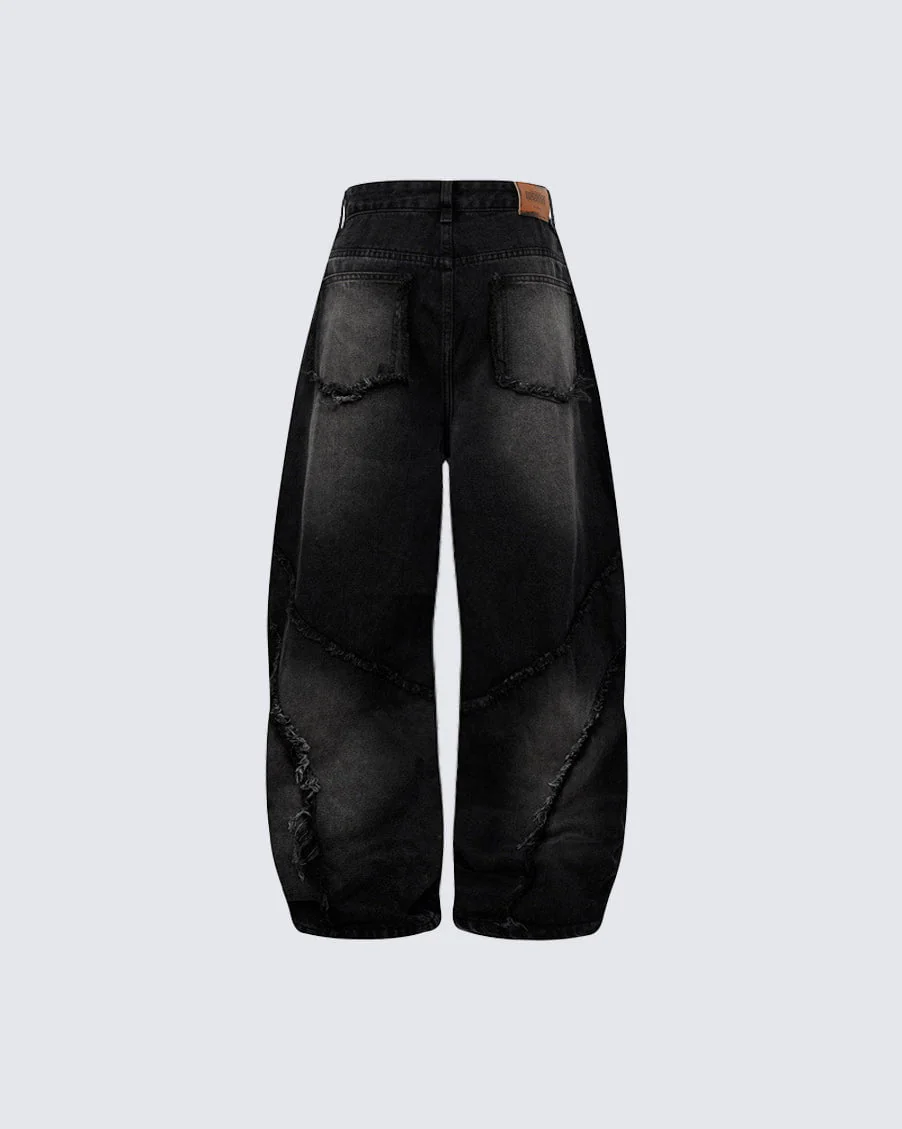 Spiral-Stitched Wide-Leg Jeans - Image 4